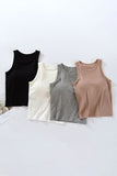 Ribbed Crew Neck Built-In Tank