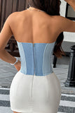 Strapless Gingham Tank Top