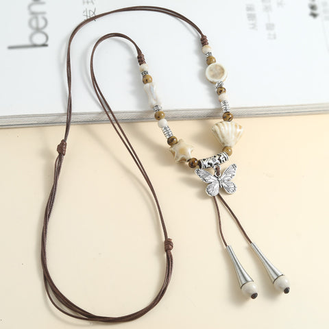 Vintage Beaded Pendant Necklace