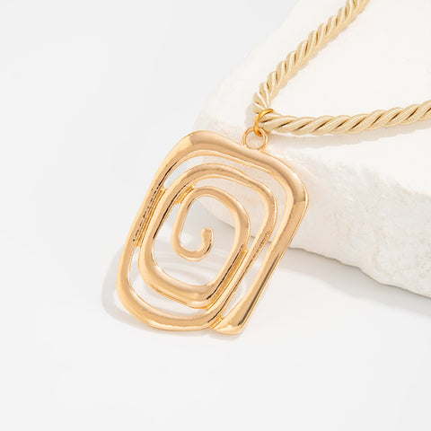 Abstract Spiral Pendant Necklace
