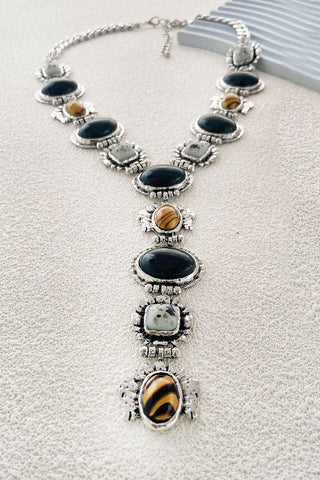 Multi-Stone Y-Shape Chain Necklace