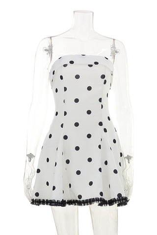 Polka Dot Strapless Fit and Flare Mini Dress