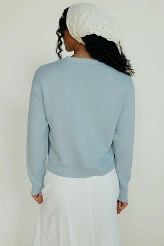 Fish Intarsia Crew Neck Knit Sweater
