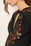 Floral Tie-Neck Puff Sleeve Dress
