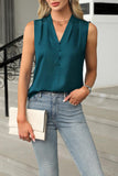 Button-Detail V-Neck Tank Top