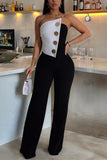 Asymmetric Button Jumpsuit