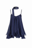 Ruffle Hem Spaghetti Strap Mini Dress
