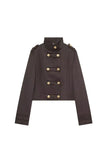 Button Double-Breasted Crop Jacket