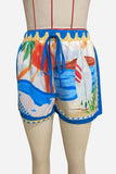 Floral Drawstring Casual Shorts