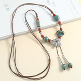 Vintage Beaded Pendant Necklace