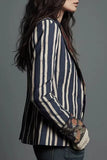 Striped Floral Patchwork Blazer
