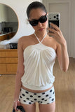 Halter Neck Ruched Tank Top