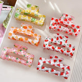 Fruit Print Rectangle Claw Clip
