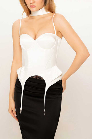 Mock Neck Sweetheart Corset Cami