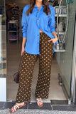 Dotted Drawstring Casual Pants