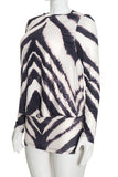 Zebra Print Long Sleeve Mini Casual Dress