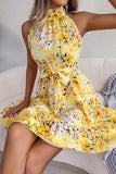 Halter Neck Floral Casual Dress