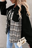 Plaid Patchwork Button-Front Jacket