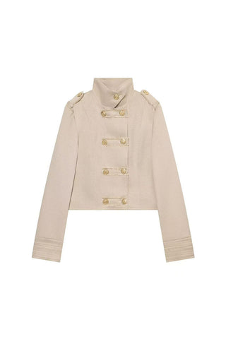 Button Double-Breasted Crop Jacket