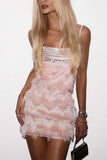 Sequin Band Feather Mini Casual Dress
