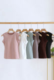 Ribbed Round Neck Sleeveless Tank