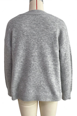 Fuzzy Star Graphic Crew Neck Sweater