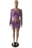 Strappy Crochet Skirt Set