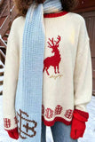 Reindeer Intarsia Crew Neck Sweater