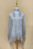 Open-Knit Fringe-Detail Top