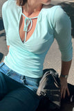 Tie-Neck Wrap Front Crop Top