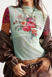 Floral Mixed Pattern Sleeve Top