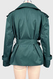 Notched Collar Belted Wrap Coat