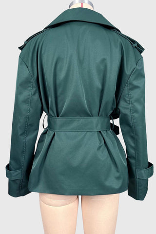 Notched Collar Belted Wrap Coat