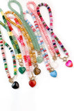 Multi-Strand Beaded Necklace with Heart Charm