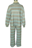 Striped Mock Neck Wide-Leg Pants Set