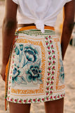 Floral Print Tie Waist Mini Skirt