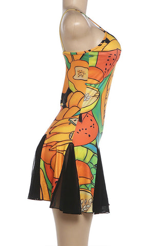 Vibrant Printed Casual Dress