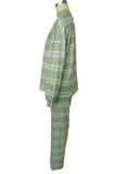 Striped Mock Neck Wide-Leg Pants Set
