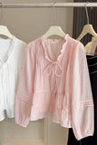 Ruffled Tie-Front Blouse