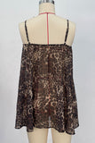 Leopard Print Lace Trim Cami