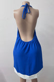 Halter Neck Contrast Hem Dress