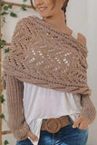 Pointelle Knit Cowl Neck Sweater