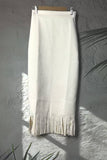 Fringe Hem Slip Midi Skirt