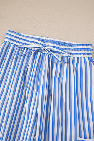 Wide-Leg Drawstring Casual Pants