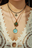 Layered Cord Chain Pendant Necklace Set