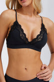 Lace Trim V-Neck Wireless Bralette