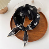 Patterned Lace Trim Scarf