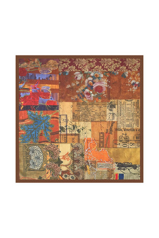 Patchwork Floral Print Square Scarf
