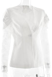 Lace-Trimmed Blazer with Statement Sleeves
