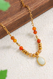 Natural Stone Pendant Chain Necklace